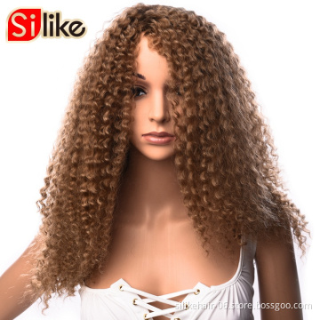18 Inch Afro  Kinky Curly Lace Front Synthetic Hair Wigs Water Wave Frontal Wig Pre plucked For Black Women Deep Wave Remy Hair